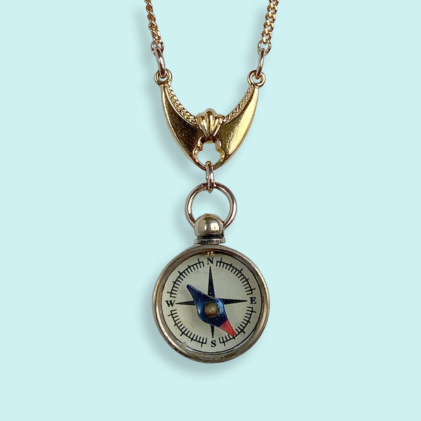 Ornamental Things Deco Tiny Compass Necklace