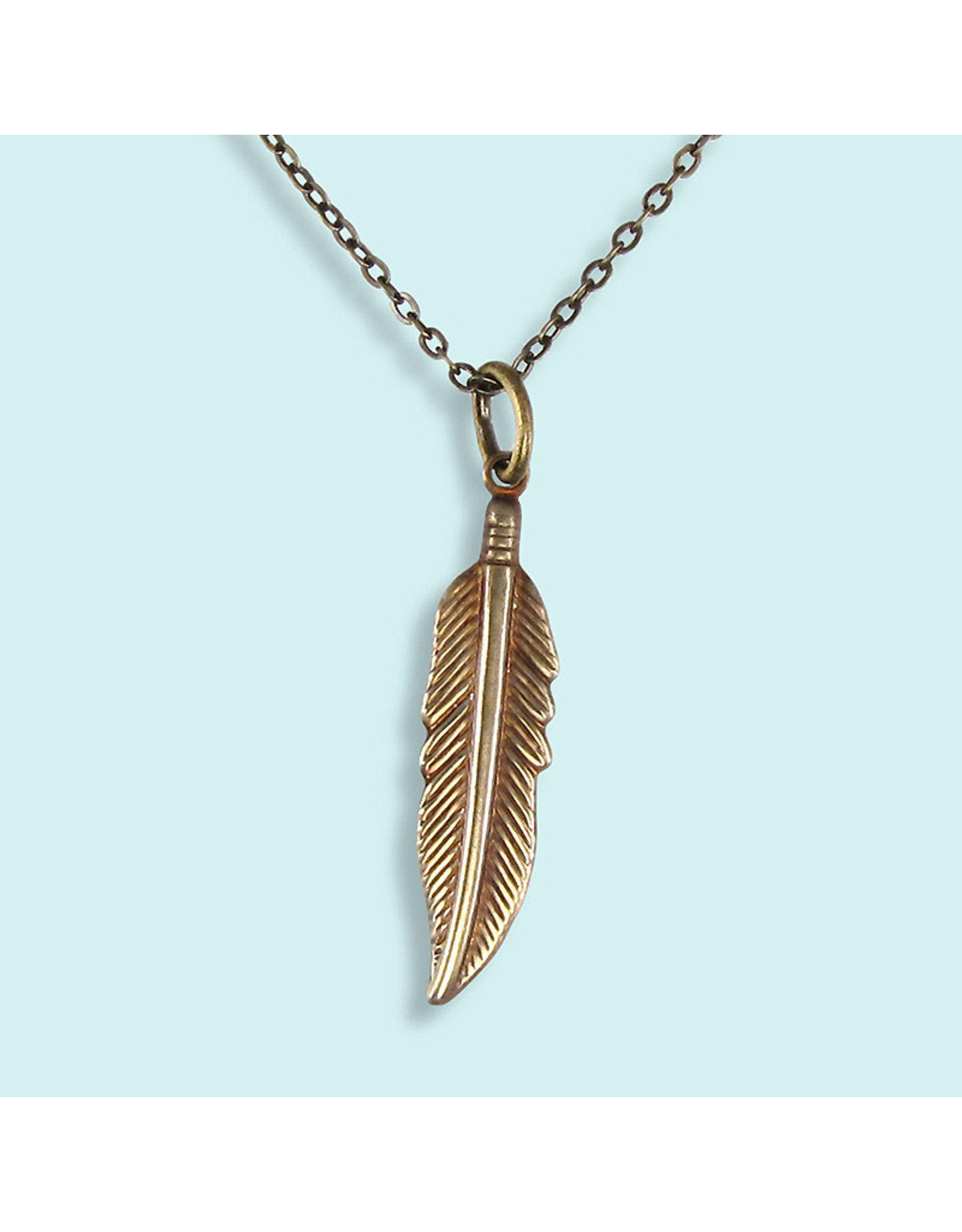 Ornamental Things Golden  Feather Necklace