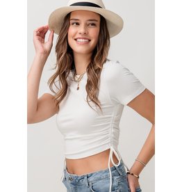Trend Notes Side Ruched Short Sleeve Top