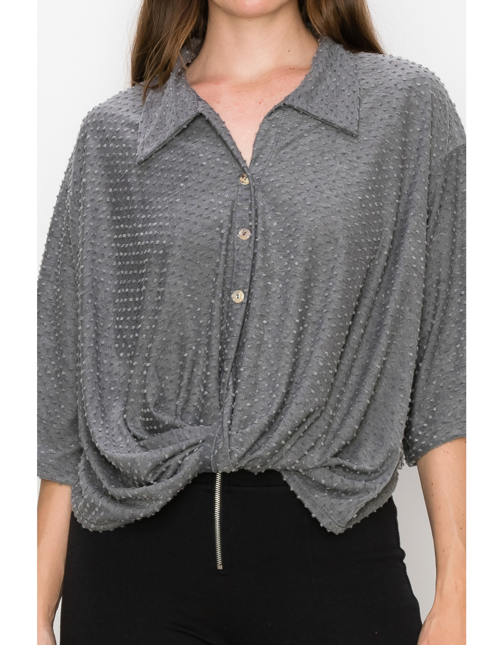 Coin1804 Twist Front Top Elbow Sleeve