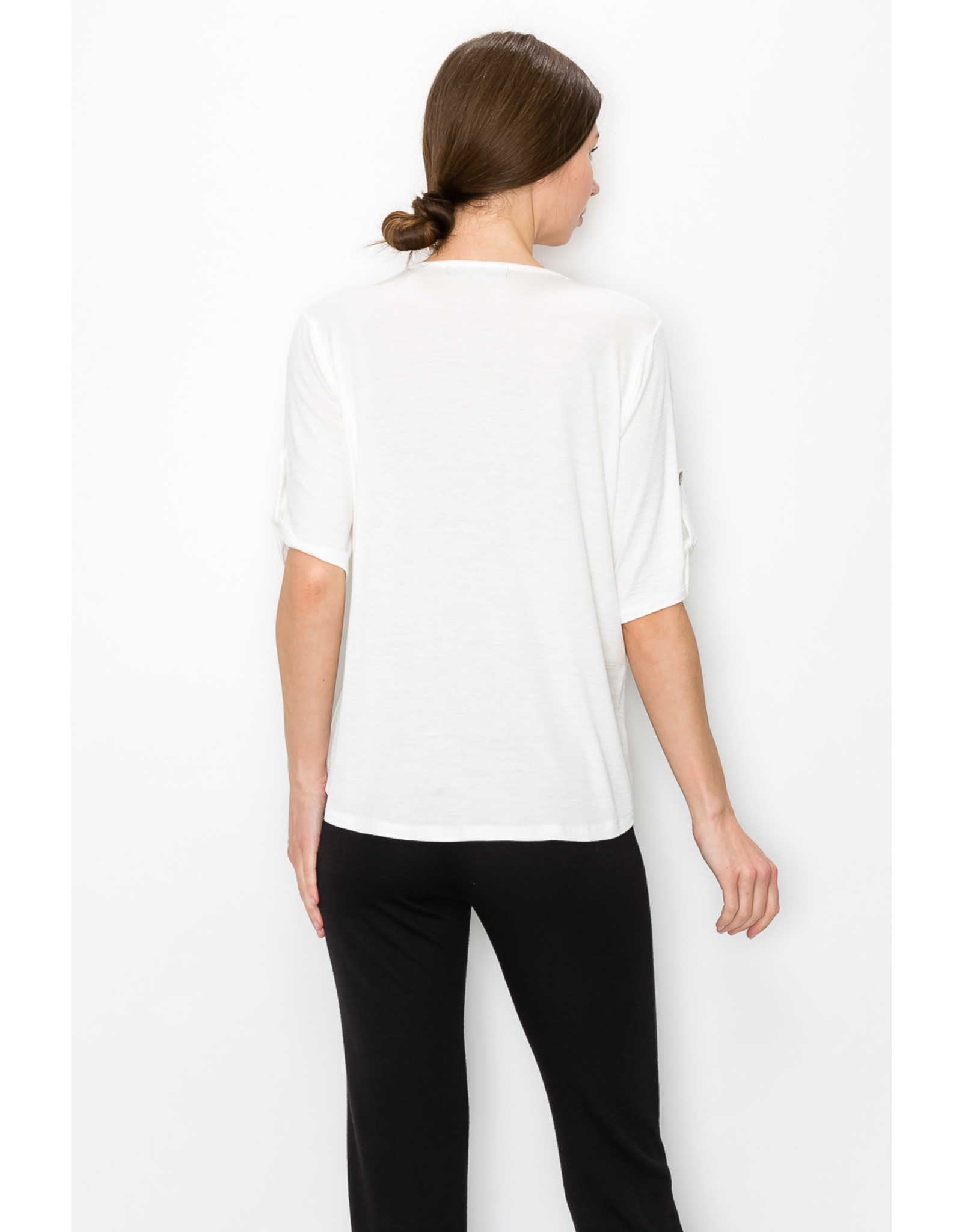 Coin1804 Rolled Tab Sleeve Top