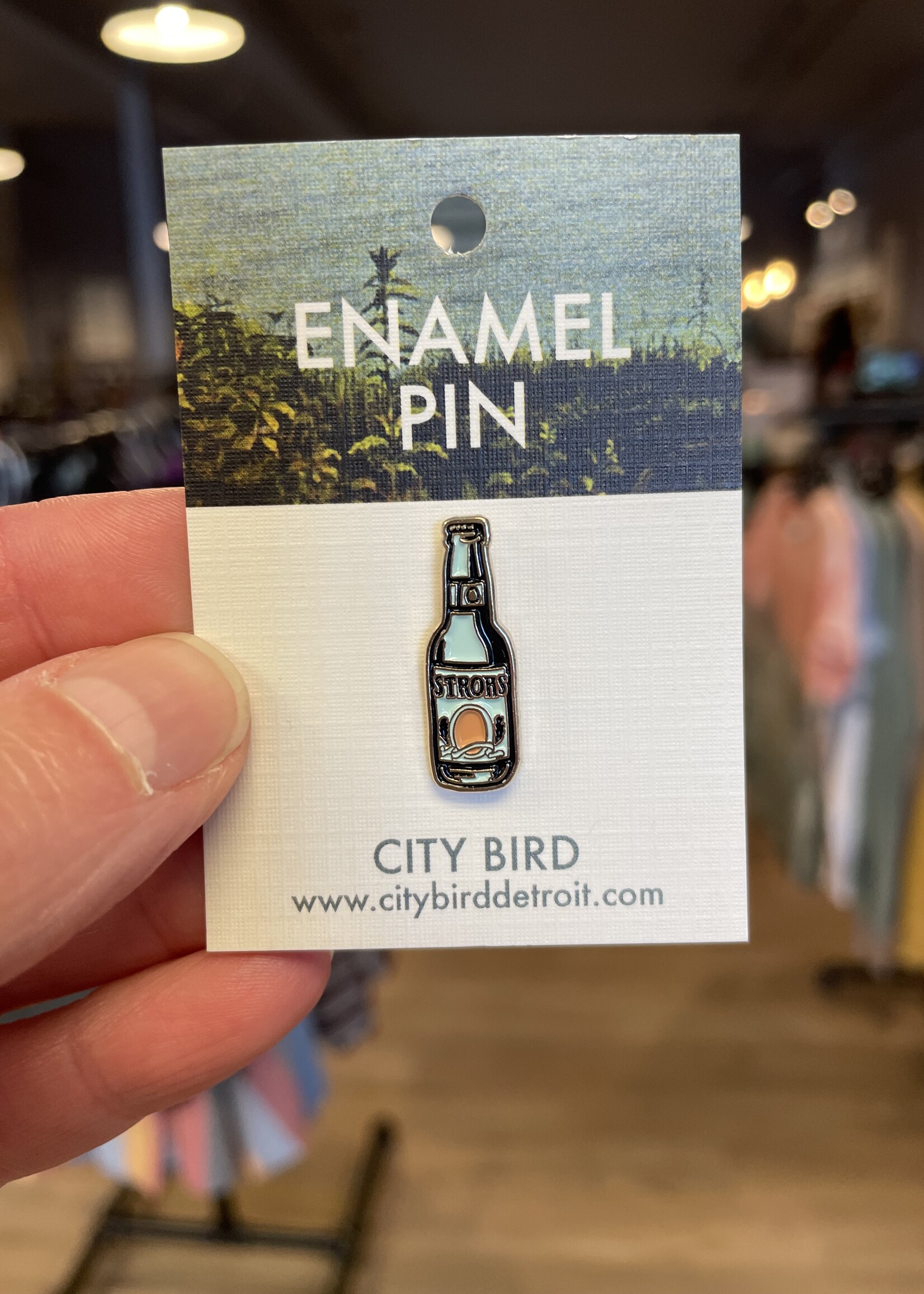 City Bird MI Enamel Pin