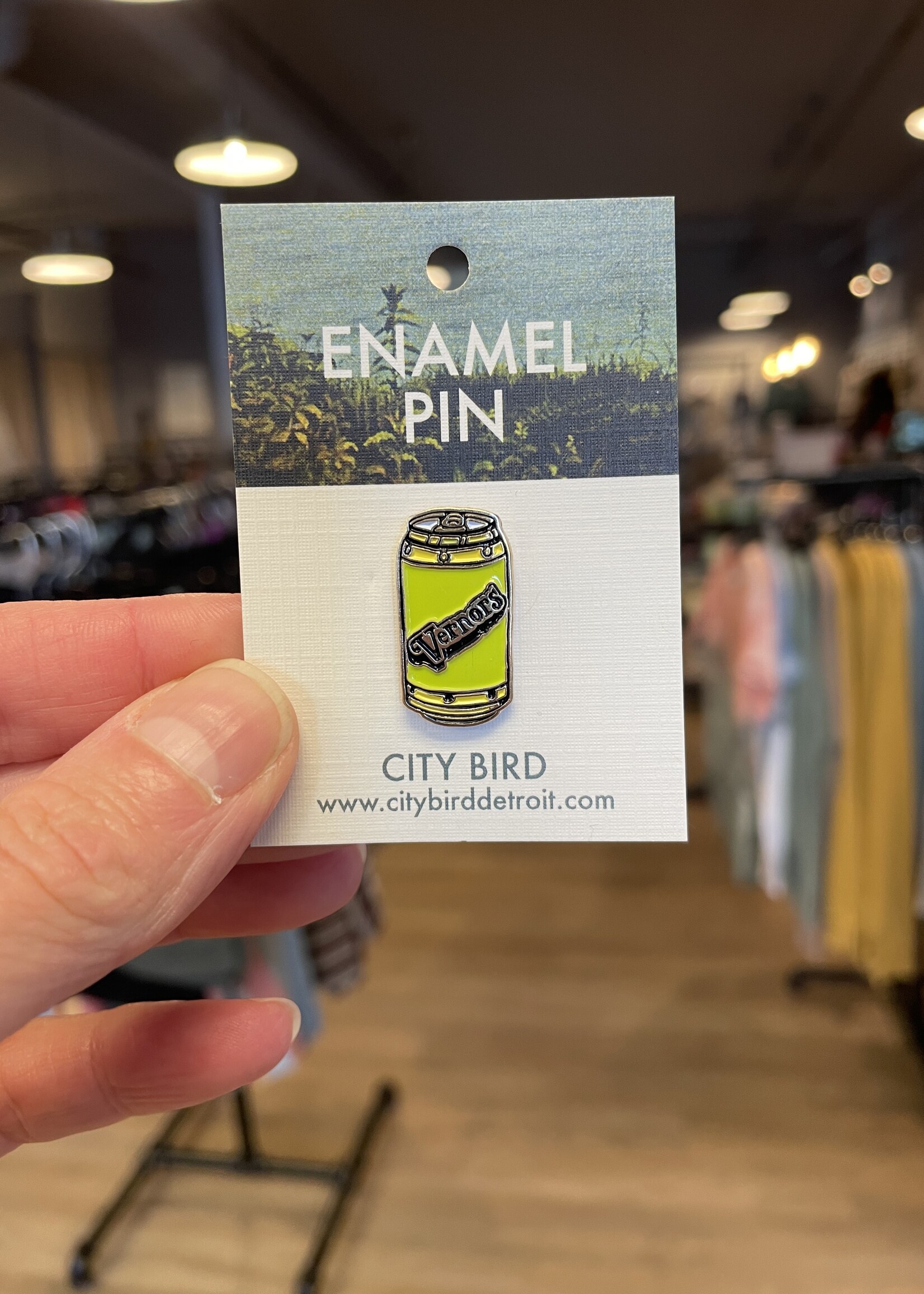 City Bird MI Enamel Pin