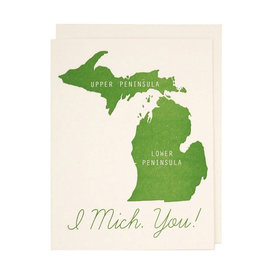 City Bird Michigan Letterpress Card