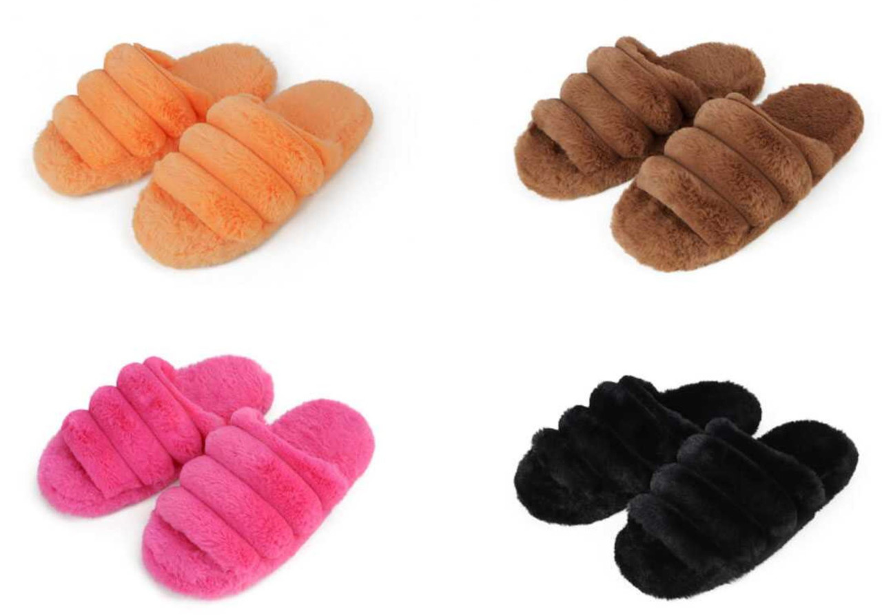 Sassy Fur Slippers ~Pink S (5-6)