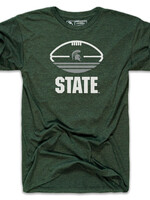 The Mitten State MSU Tri-Stripe Football Unisex TShirt