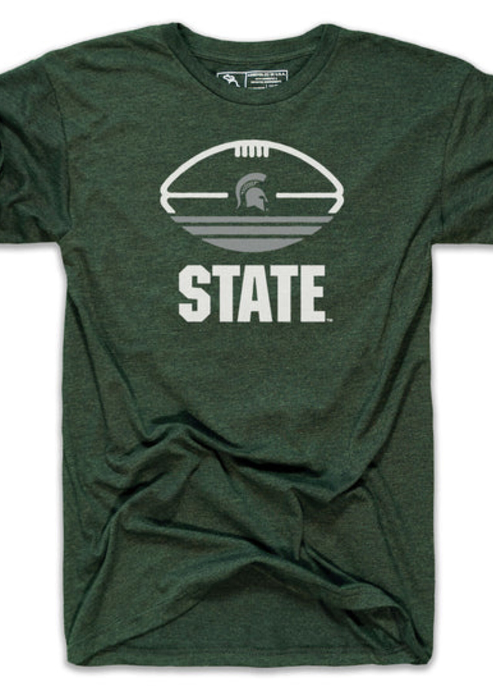 The Mitten State MSU Tri-Stripe Football Unisex TShirt
