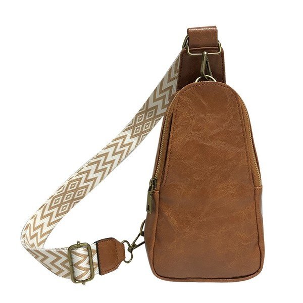 Sling Bag with Embroidered Strap by Relish
