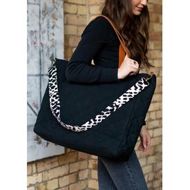 Panache Accessories Black Quilted Tote
