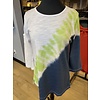3/4 Sleeve Novelty Dyed Scoop Neck Top