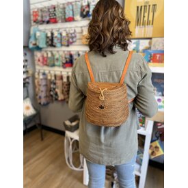 Bag Boutique Natural Woven Backpack