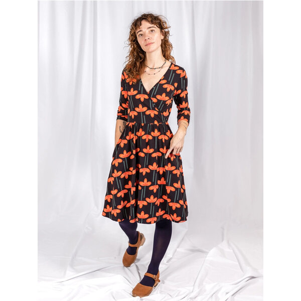 Mata Traders Callie Long Sleeve Wrap Dress