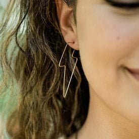 Ornamental Things Lightning Hoop Earrings