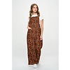Fall Floral Print Corduroy Wide Leg Overalls