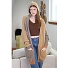 Fuzzy Hooded Open Cardigan