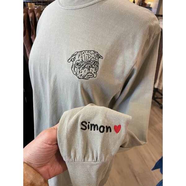 Jen Tees Simon Embroidered LS Top