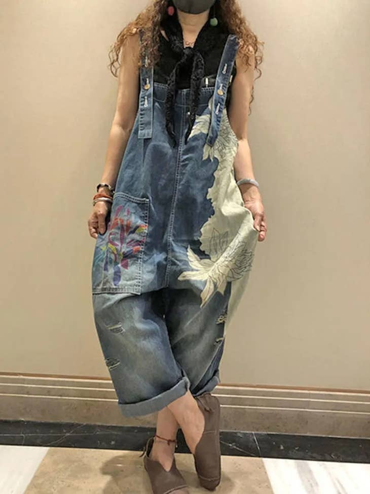 Vintage Detailed Denim Overalls | Relish