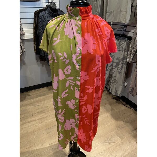 thml Colorblock Flower Print Dress