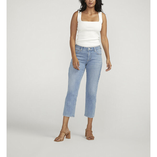 Jag Jeans Ruby Mid Rise Straight Cropped Jeans