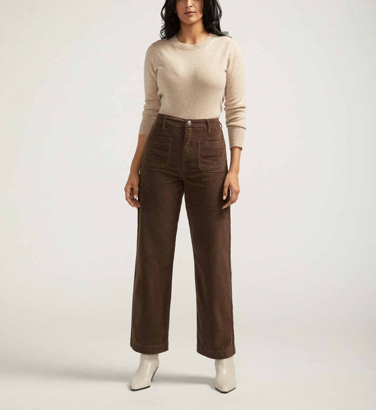 Sophia Mid Rise Wide Leg Corduroy Pants - Relish