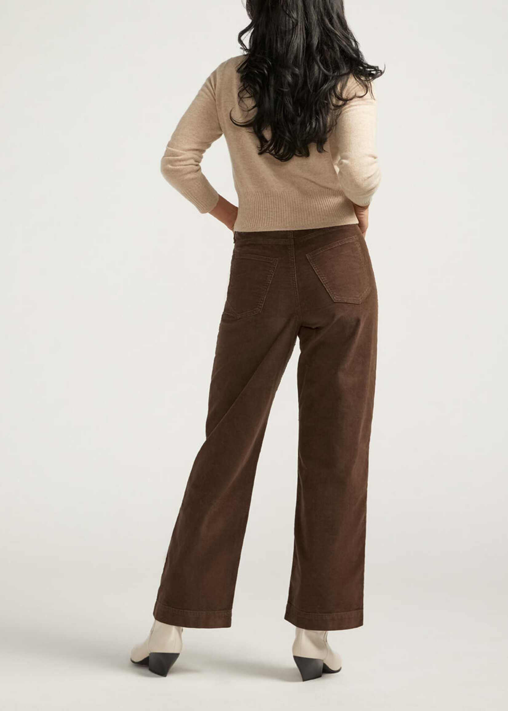 Sophia Mid Rise Wide Leg Corduroy Pants - Relish