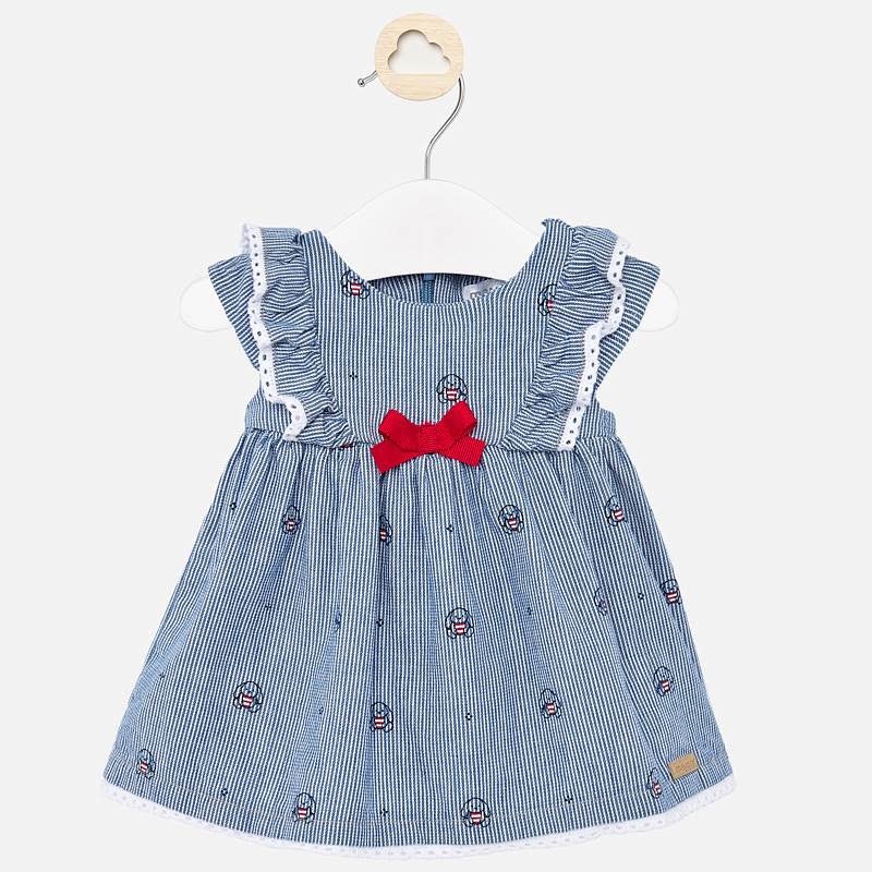 denim dress with bow