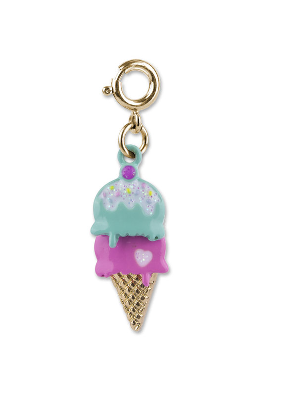 High Intencity Corporation CHARM IT! CHARM IT! Gold Swivel Ice Cream Cone Charm