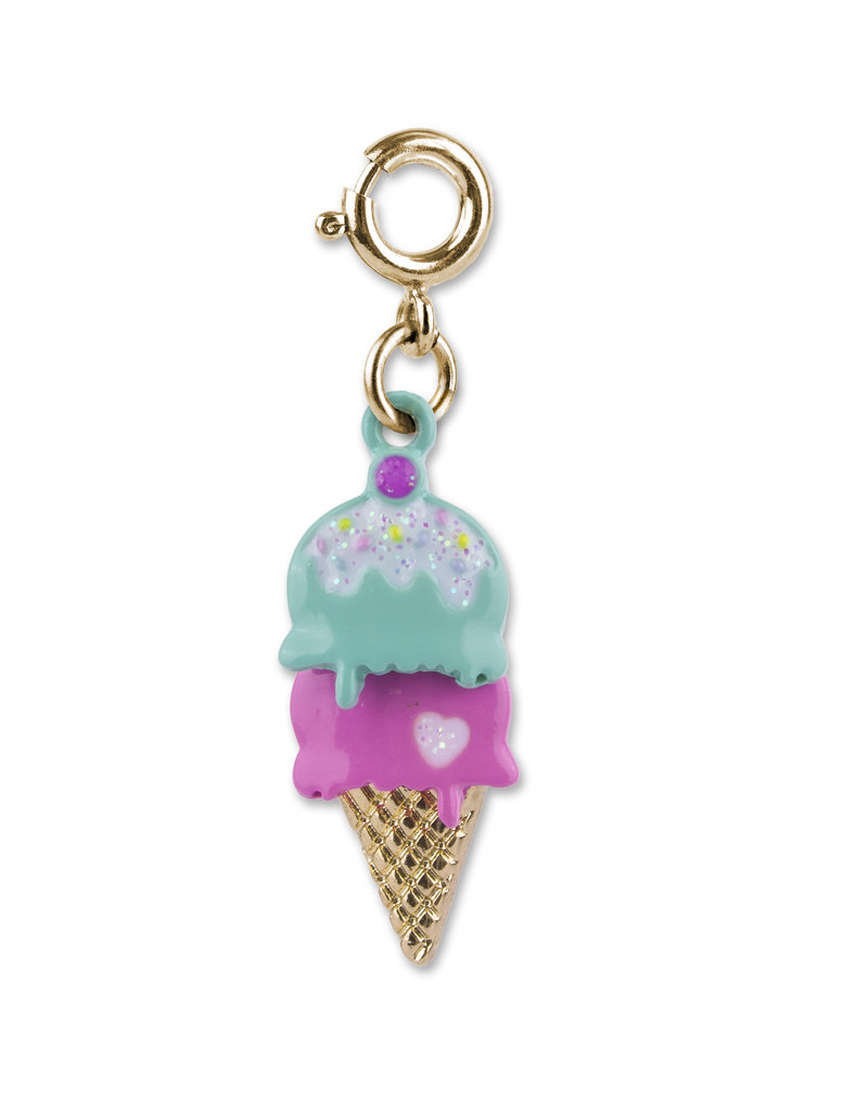 High Intencity Corporation CHARM IT! CHARM IT! Gold Swivel Ice Cream Cone Charm