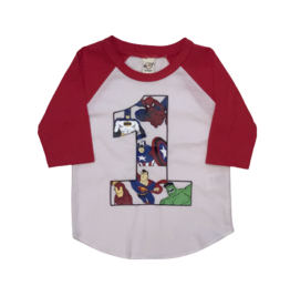 Superhero Birthday Baseball Tee