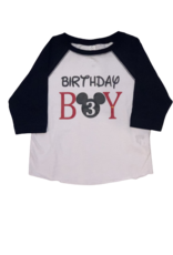 Birthday Boy Mickey Baseball Tee