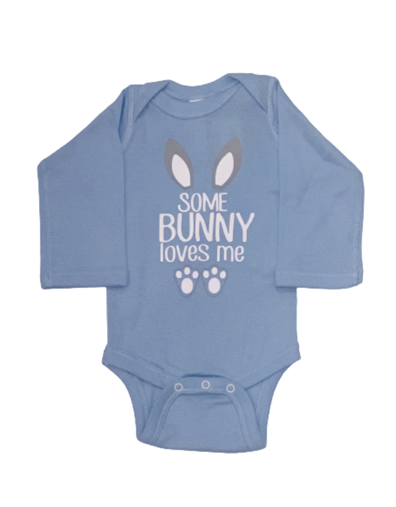 Some Bunny Loves Me Blue Long Sleeve