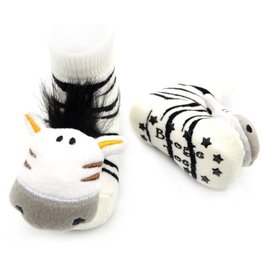 Playful Zebra Rattle Socks 0-12m