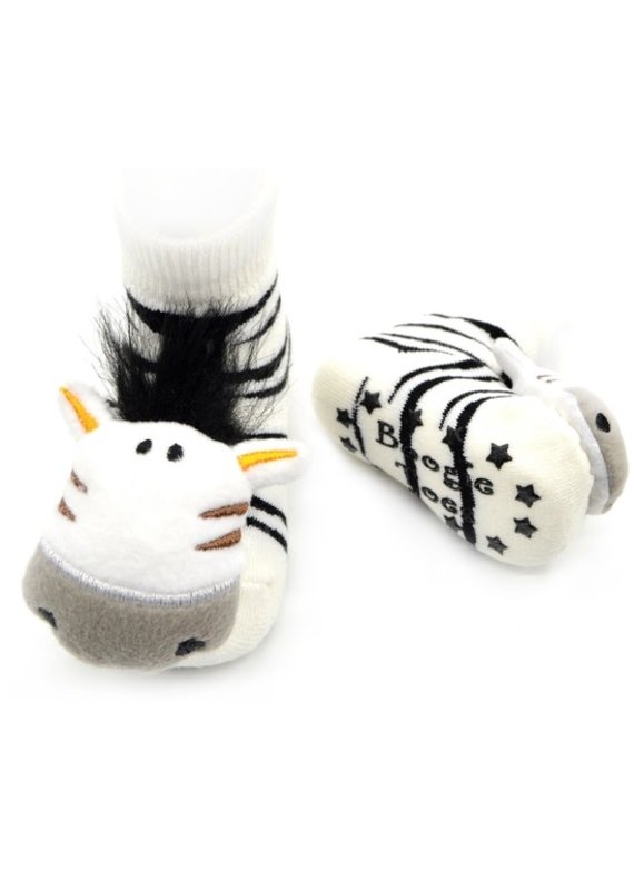 Playful Zebra Rattle Socks 0-12m