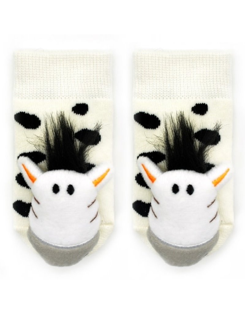 Playful Zebra Rattle Socks 0-12m