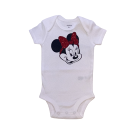 Minnie with Red Glitter Bow Onesie