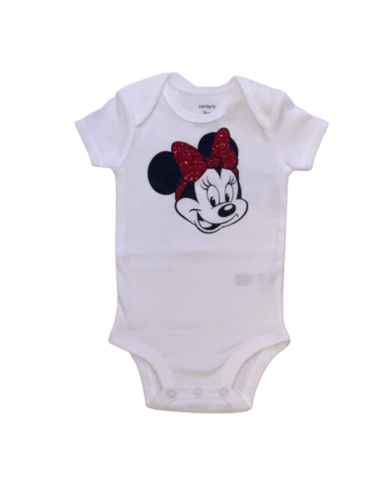 Tracy's Treasures Minnie with Red Glitter Bow Onesie
