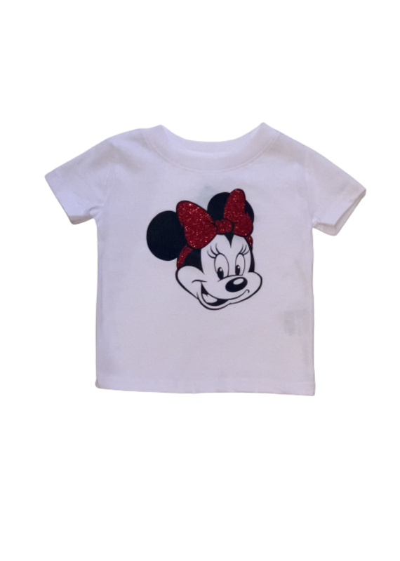 Minnie with Red Glitter Bow Shirt