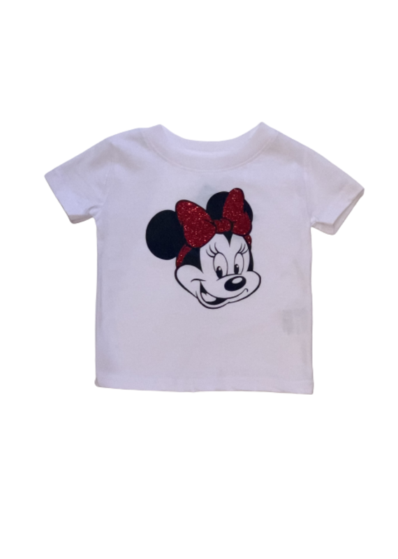 Tracy's Treasures Minnie with Red Glitter Bow Shirt