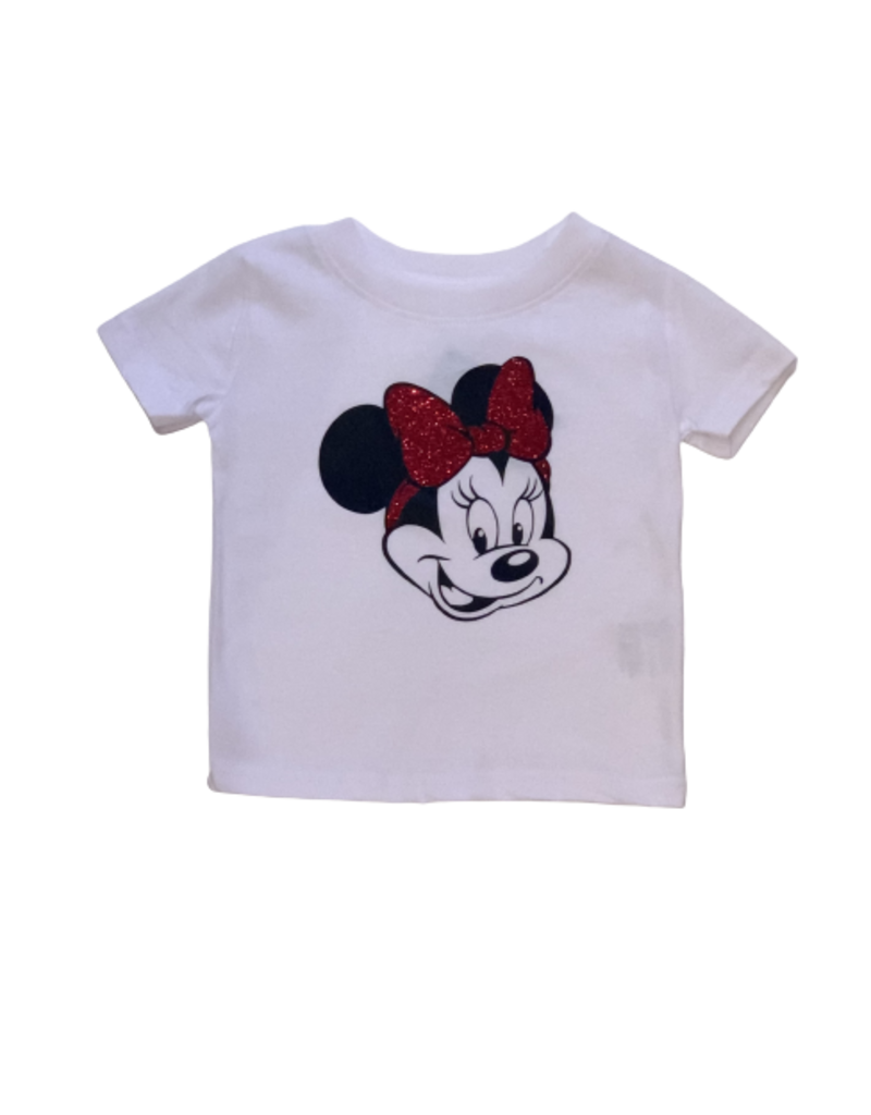 Minnie with Red Glitter Bow Shirt