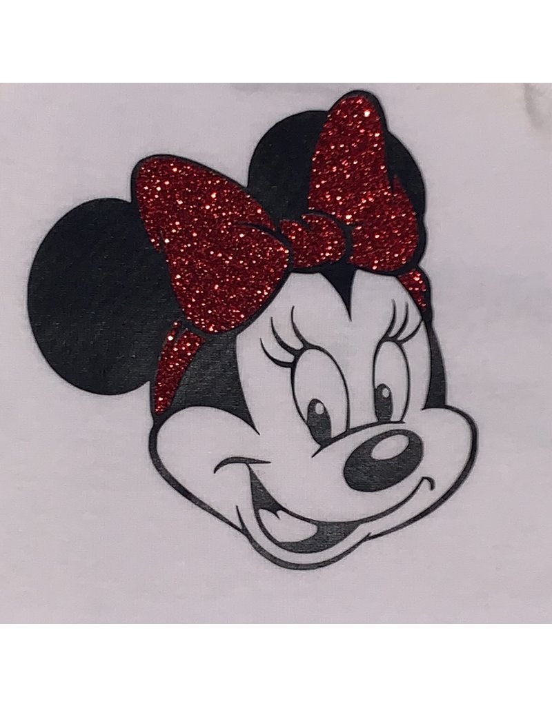 Tracy's Treasures Minnie with Red Glitter Bow Short Sleeve Shirt