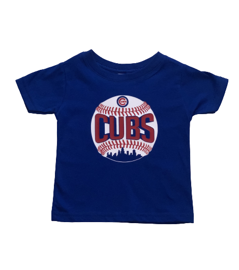 Cubs Baseball Skyline Blue Shirt - Bows & Babes