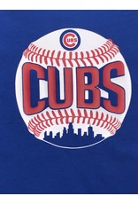 Tracy's Treasures Cubs Baseball Skyline Blue Short Sleeve Shirt