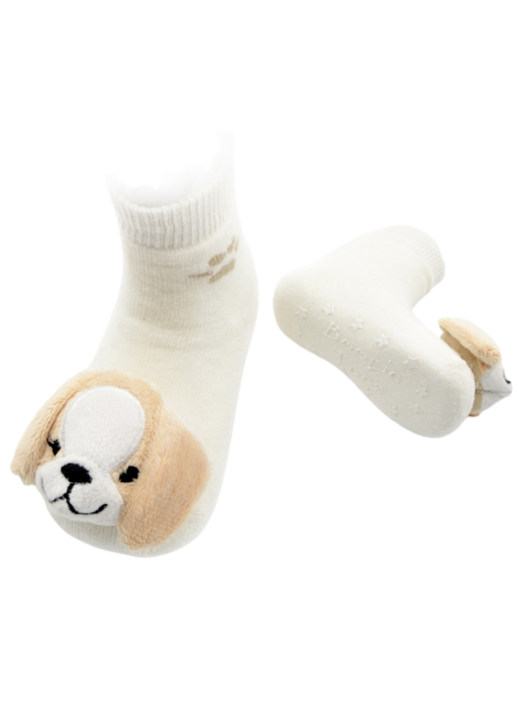 Liventi Beige Puppy Rattle Socks 0-12m