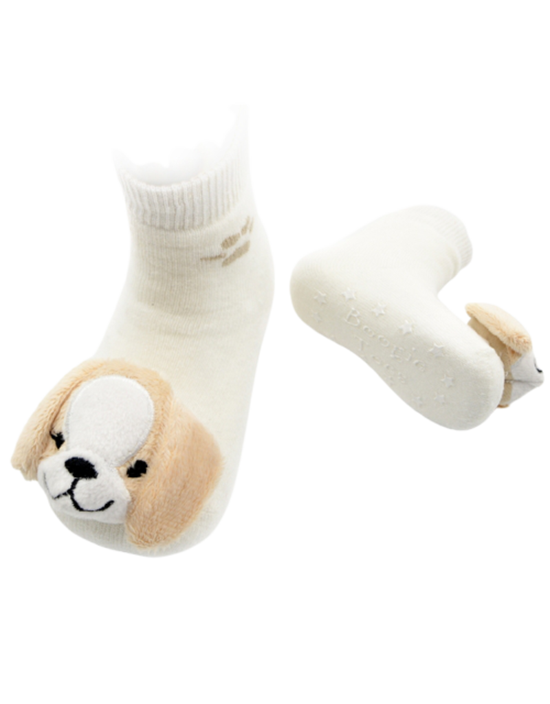 Liventi Beige Puppy Rattle Socks 0-12m