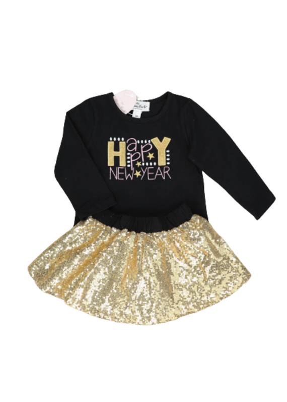 Marie Nicole Clothing Happy New Year Sequin Skirt Outfit Infant