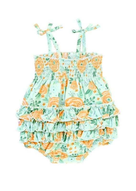 Cottage Flowers Smocked Bubble Romper