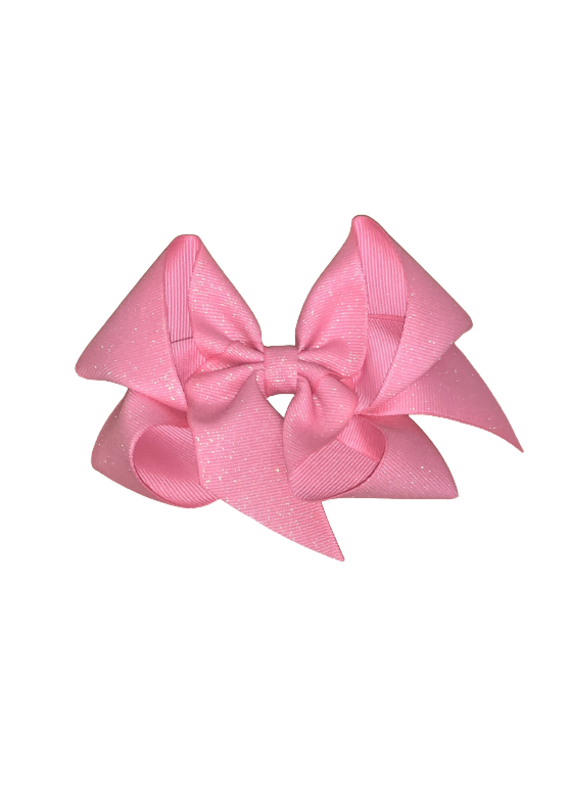 Bows Arts Shocking Pink Big (5in) Big Diamond Dust Grosgrain