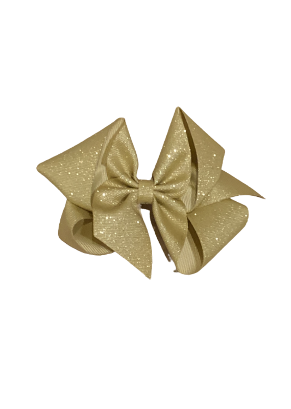 Bows Arts Old Gold Big (5in) Diamond Dust Grosgrain