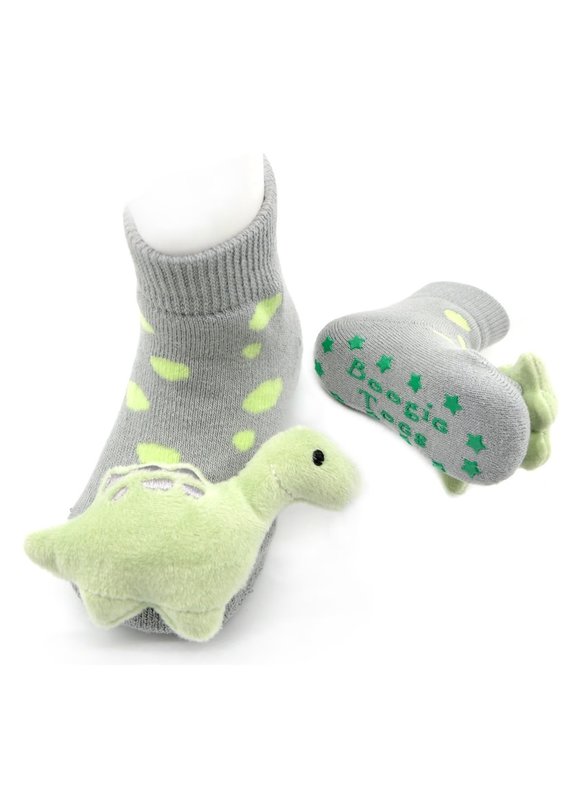 Green Dinosaur Rattle Socks 0-12m