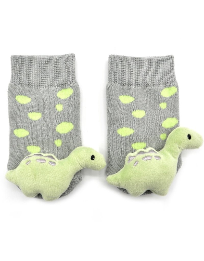 Liventi Green Dinosaur Rattle Socks 0-12m